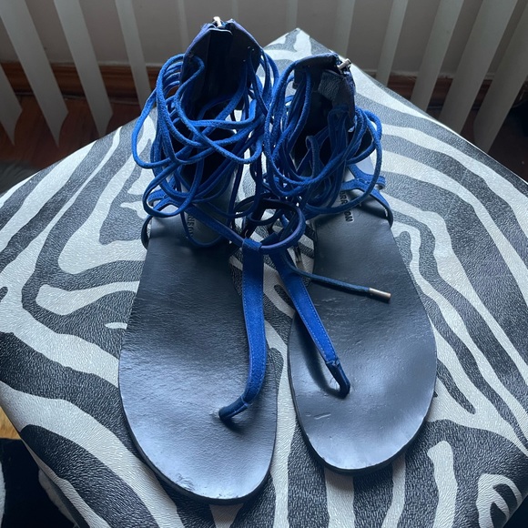Sigerson Morrison blue suede gladiator sandals - Picture 2 of 11
